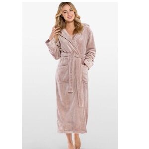 🐝NWT Alexander Del Rosa Luxurious Plush Women's Bathrobe blush pink S